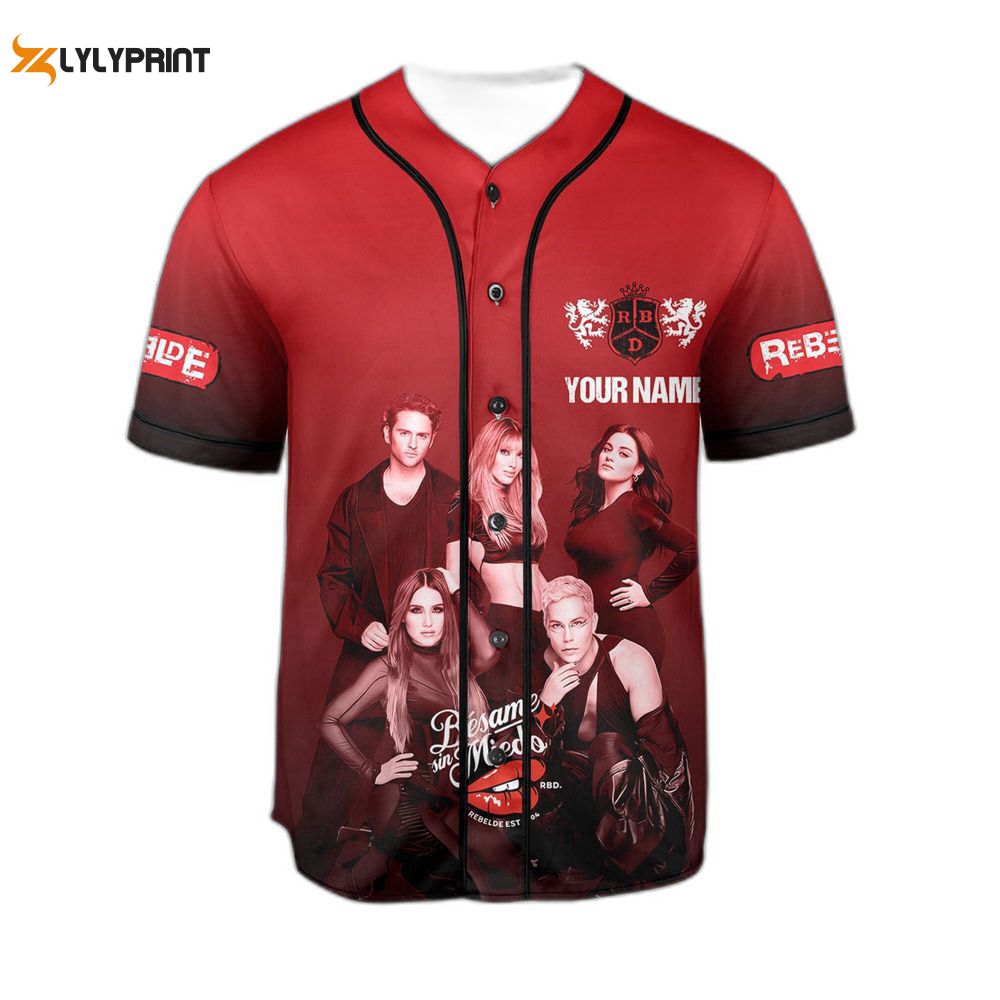 Personalize rebelde band tour 2023 jersey, rbd baseball jersey for men women