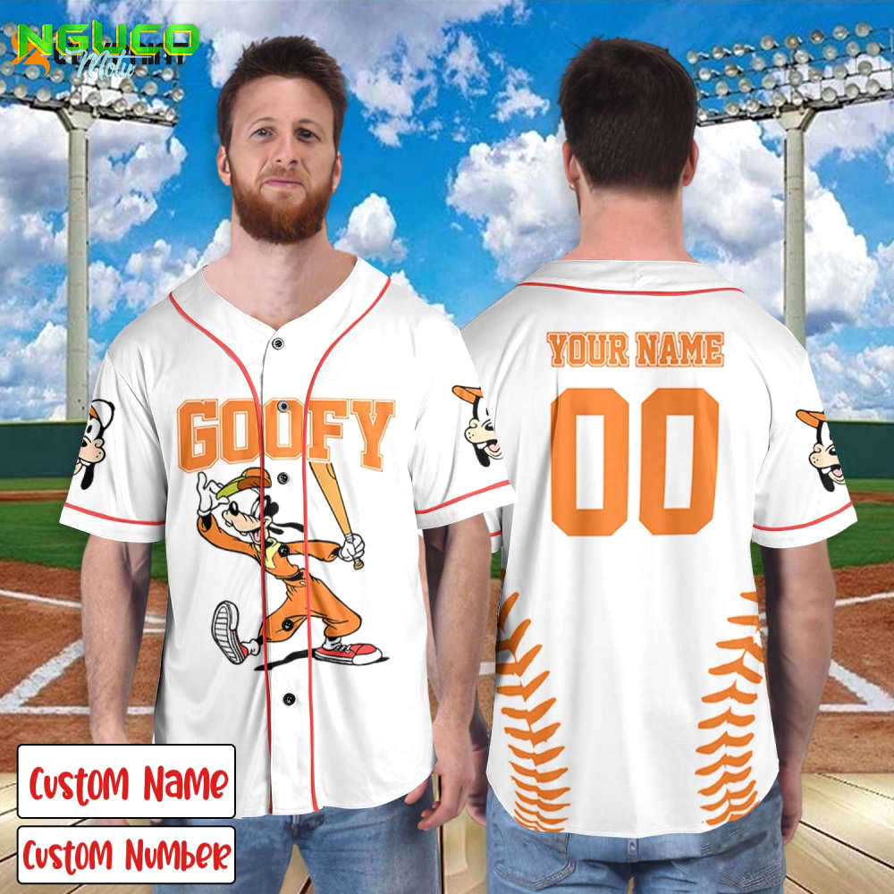 Personalized disney goofy baseball jersey shirt, custom goofy baseball shirt
