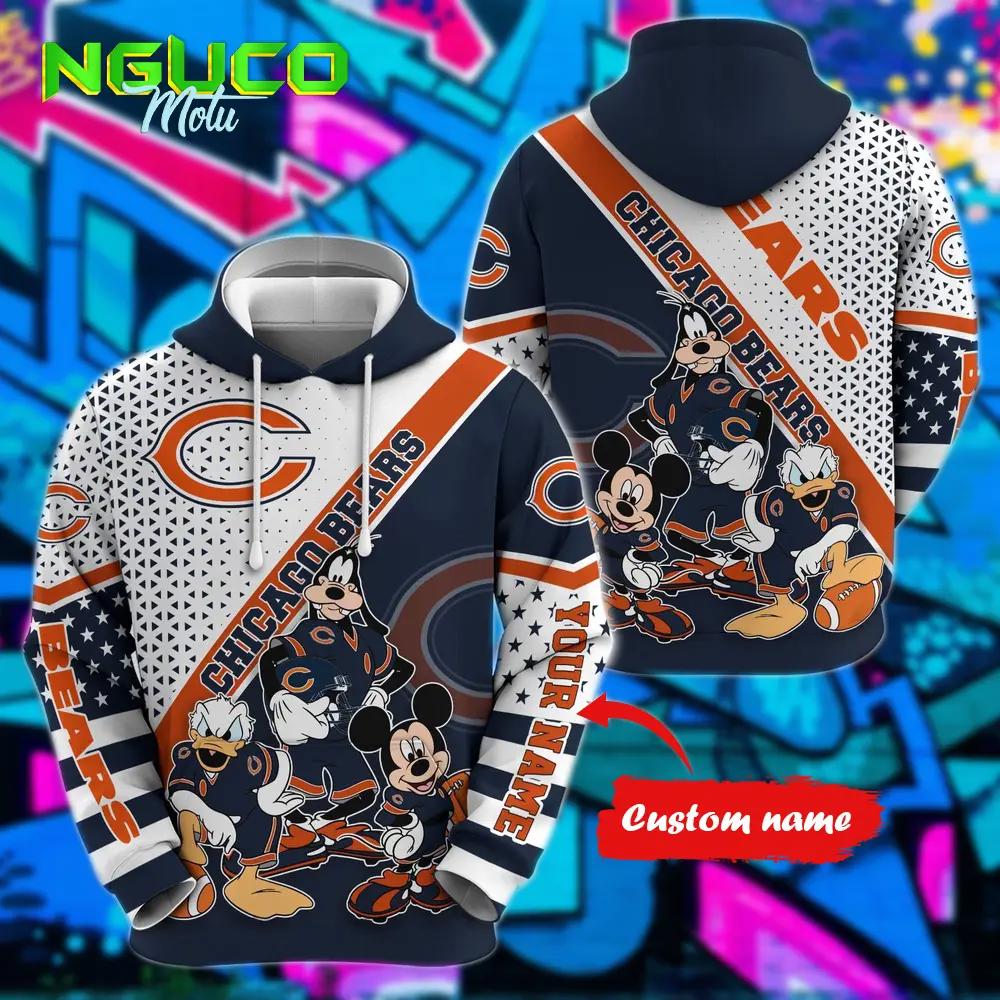 Personalized nfl chicago bears hoodie character cartoon movie unisex hoodie
