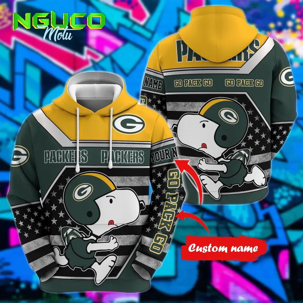 Personalized nfl green bay packers hoodie snoopy unisex hoodie