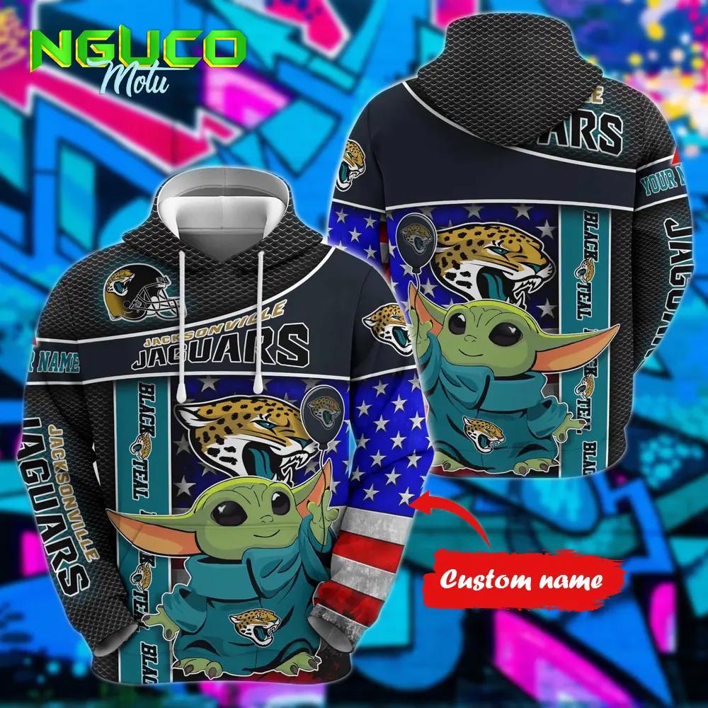 Personalized nfl jacksonville jaguars hoodie baby yoda unisex hoodie