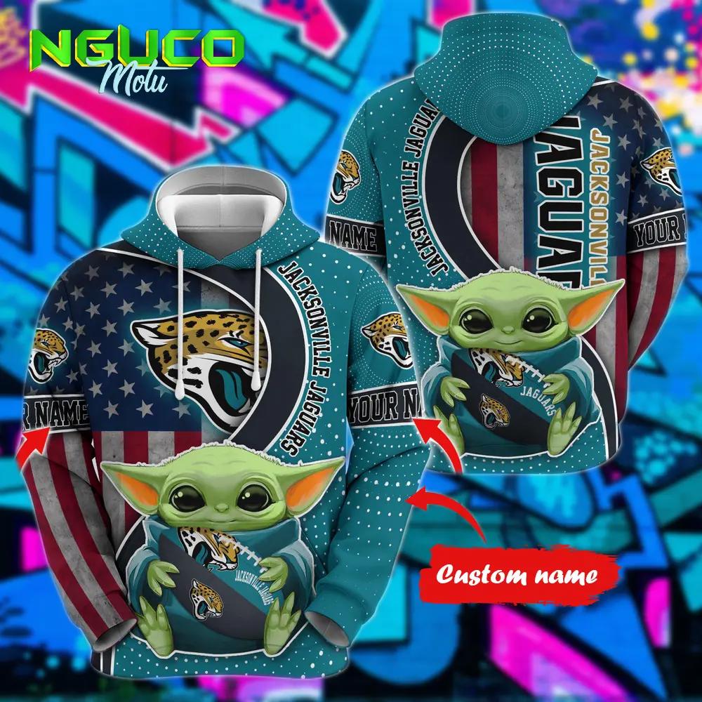 Personalized nfl jacksonville jaguars hoodie baby yoda unisex hoodie for fans