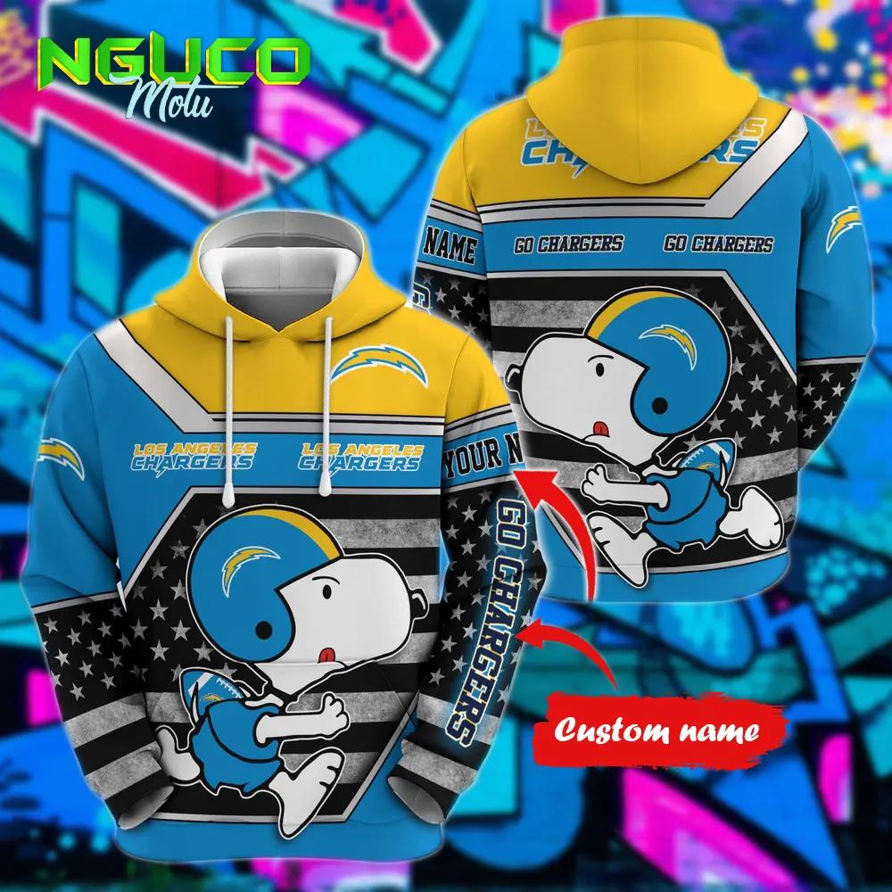 Personalized nfl los angeles chargers hoodie snoopy unisex hoodie