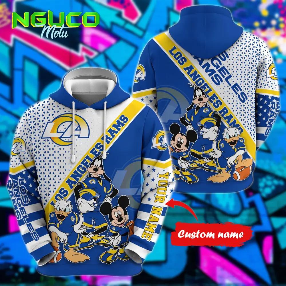 Personalized nfl los angeles rams hoodie character cartoon movie unisex hoodie