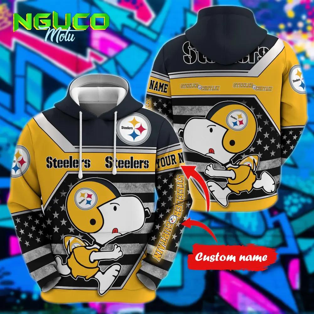 Personalized nfl pittsburgh steelers hoodie snoopy unisex hoodie