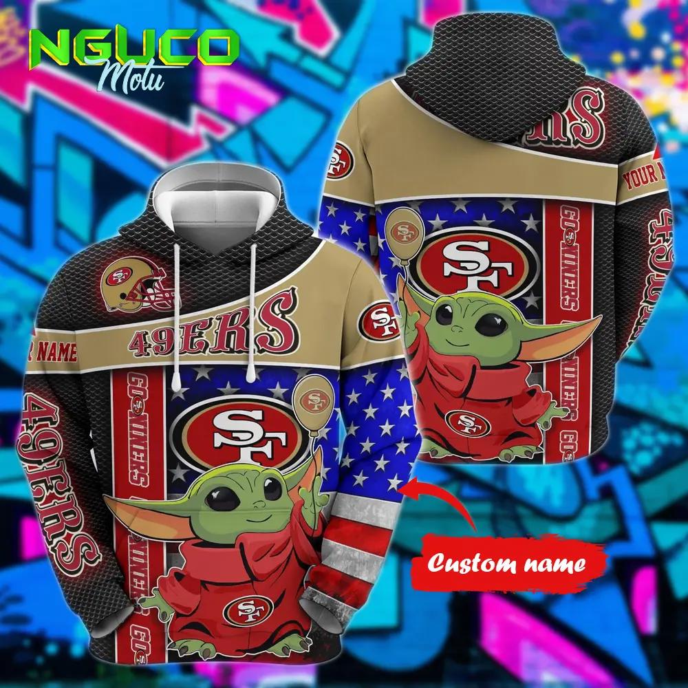 Personalized nfl san francisco 49ers hoodie baby yoda unisex hoodie