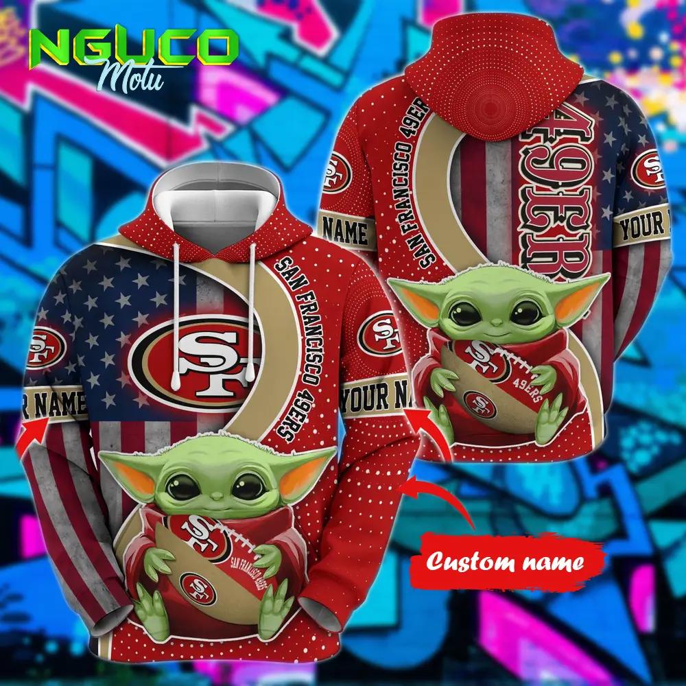 Personalized nfl san francisco 49ers hoodie baby yoda unisex hoodie for fans