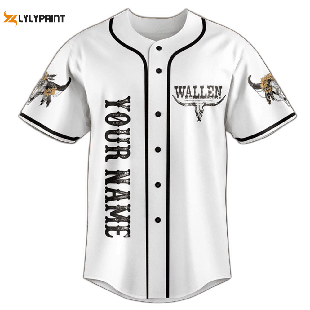 Personalized white wallen baseball jersey for men women