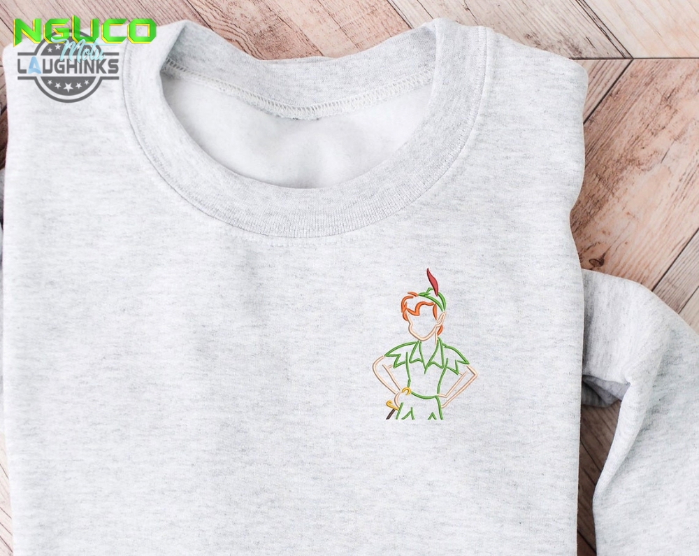 Peter pan embroidered crewneck disney embroidered sweatshirt neverland lost boy crewneck disneyland sweatshirt womens disney crewneck embroidery tshirt sweatshirt hoodie gift