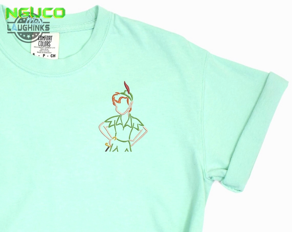 Peter pan embroidered tshirt peter pan embroidered shirt peter pan t shirt disney shirt disney tshirt womens disney shirt embroidery tshirt sweatshirt hoodie gift