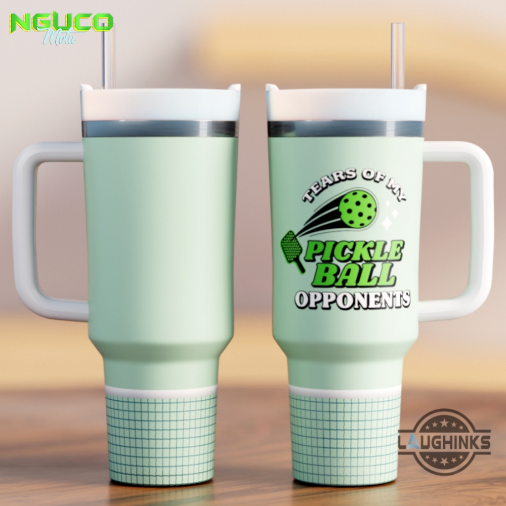 Pickleball 40oz crewcup stainless steel stanley tumbler dupe 40 oz stainless steel travel cups with handle lid and straw new