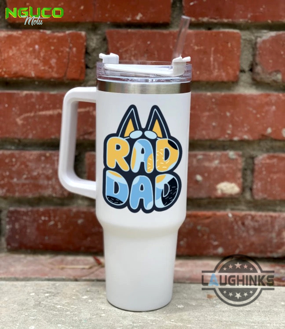 Rad dad crewcup 40oz stanley tumbler dupe 40 oz stainless steel travel cups with handle lid and straw new