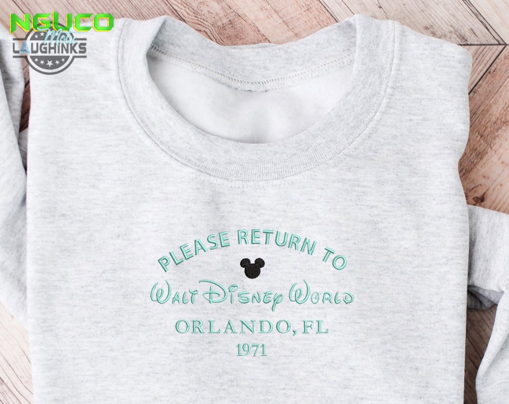 Return to disney world embroidered crewneck disney world embroidered sweatshirt disney crewneck disney pull over crewneck embroidery tshirt sweatshirt hoodie gift