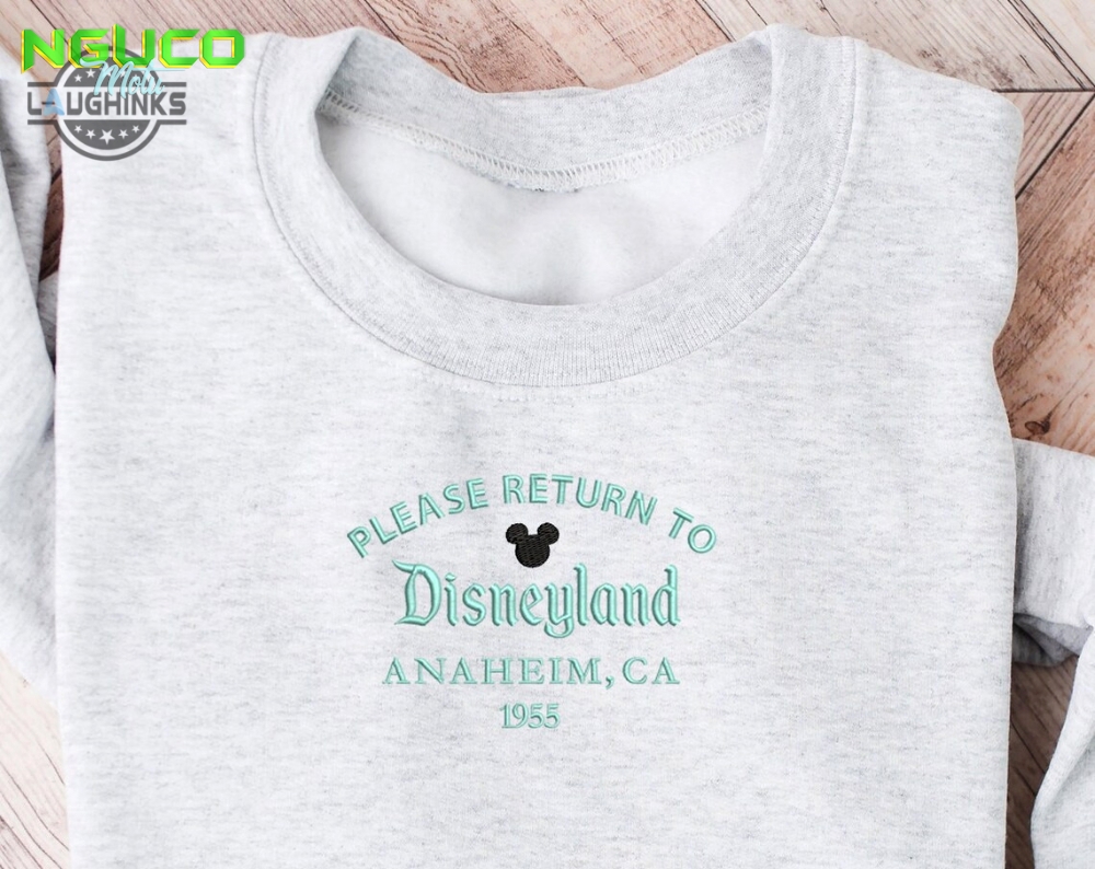 Return to disneyland embroidered crewneck disneyland embroidered sweatshirt return to disney crewneck disney pull over crewneck embroidery tshirt sweatshirt hoodie gift