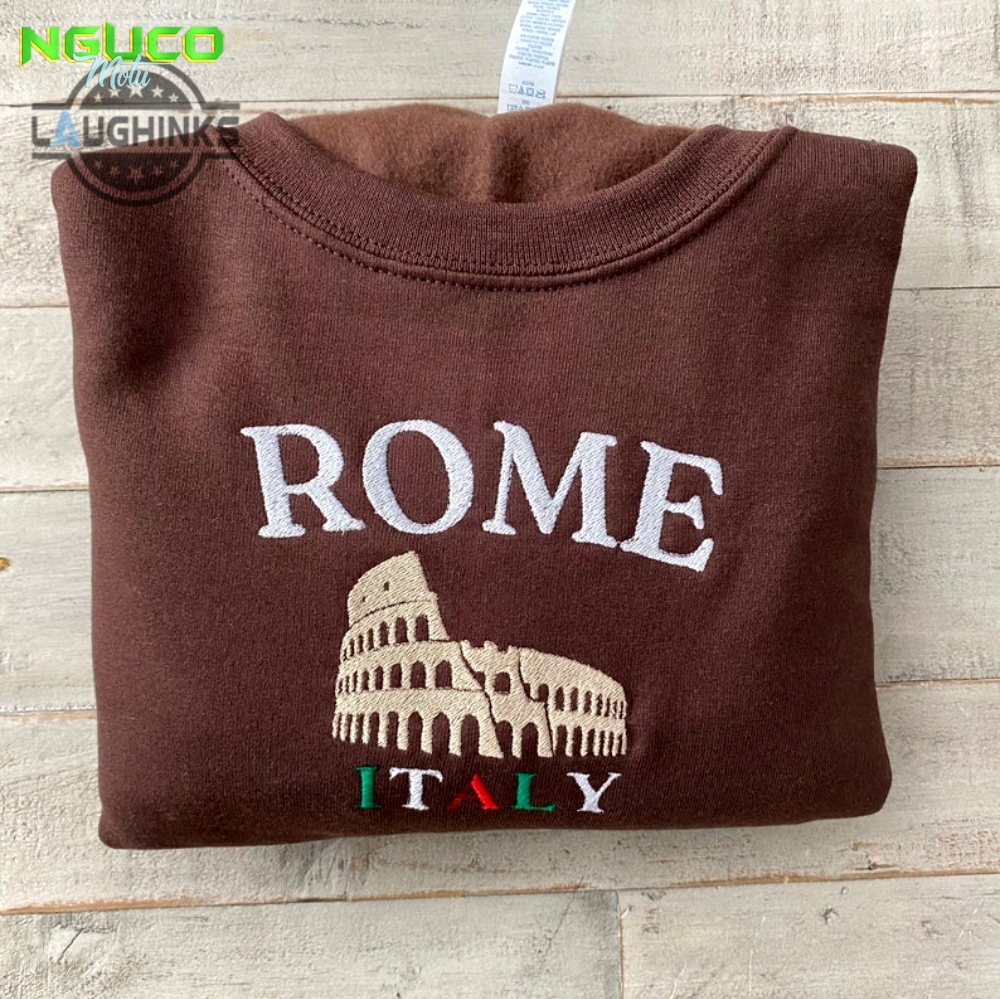 Rome italy embroidered sweatshirt rome travel crewneck embroidery tshirt sweatshirt hoodie gift