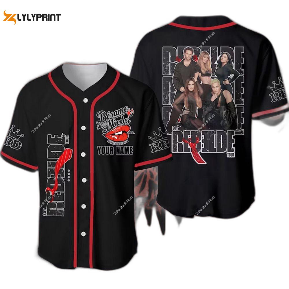 Soy rebelde adult baseball jersey , rbd tour shirt, for men women