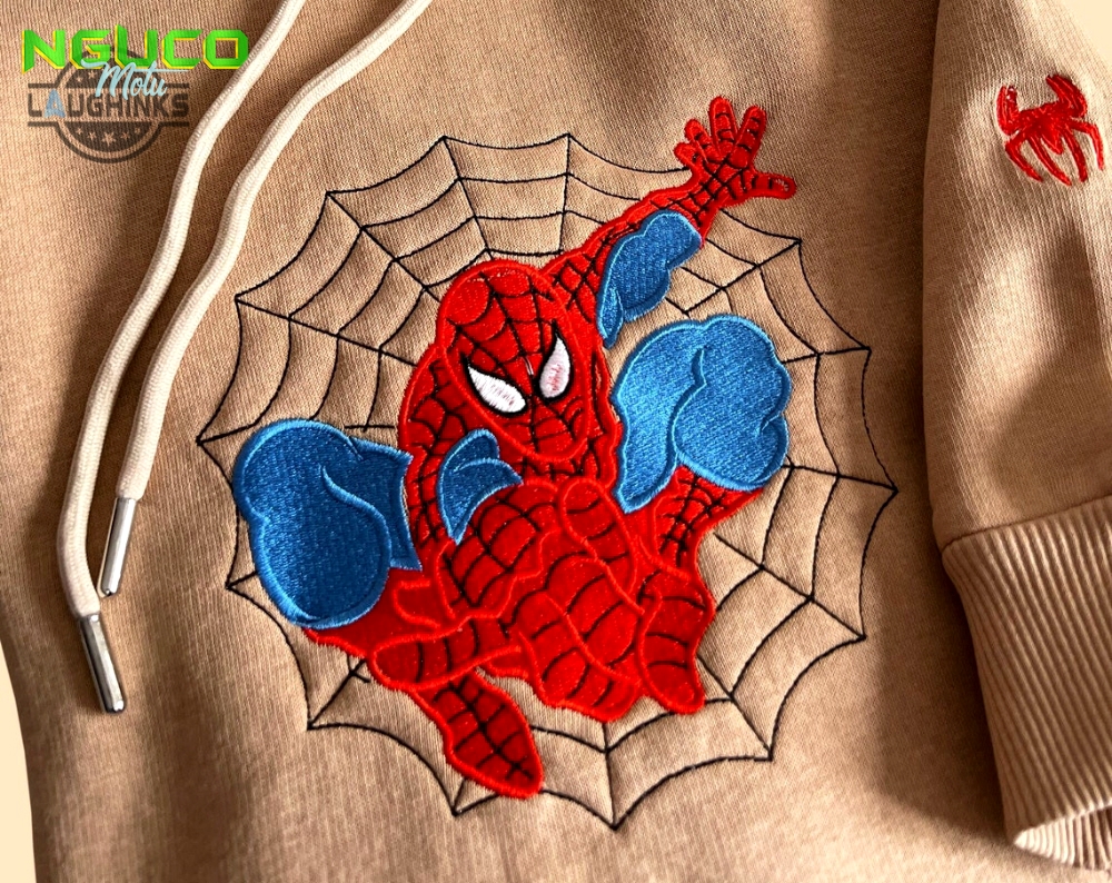 Spiderman embroidered hoodie spiderman embroidered sweatshirt spiderman embroidery spiderman hoodies peter parker sweatshirt embroidery tshirt sweatshirt hoodie gift