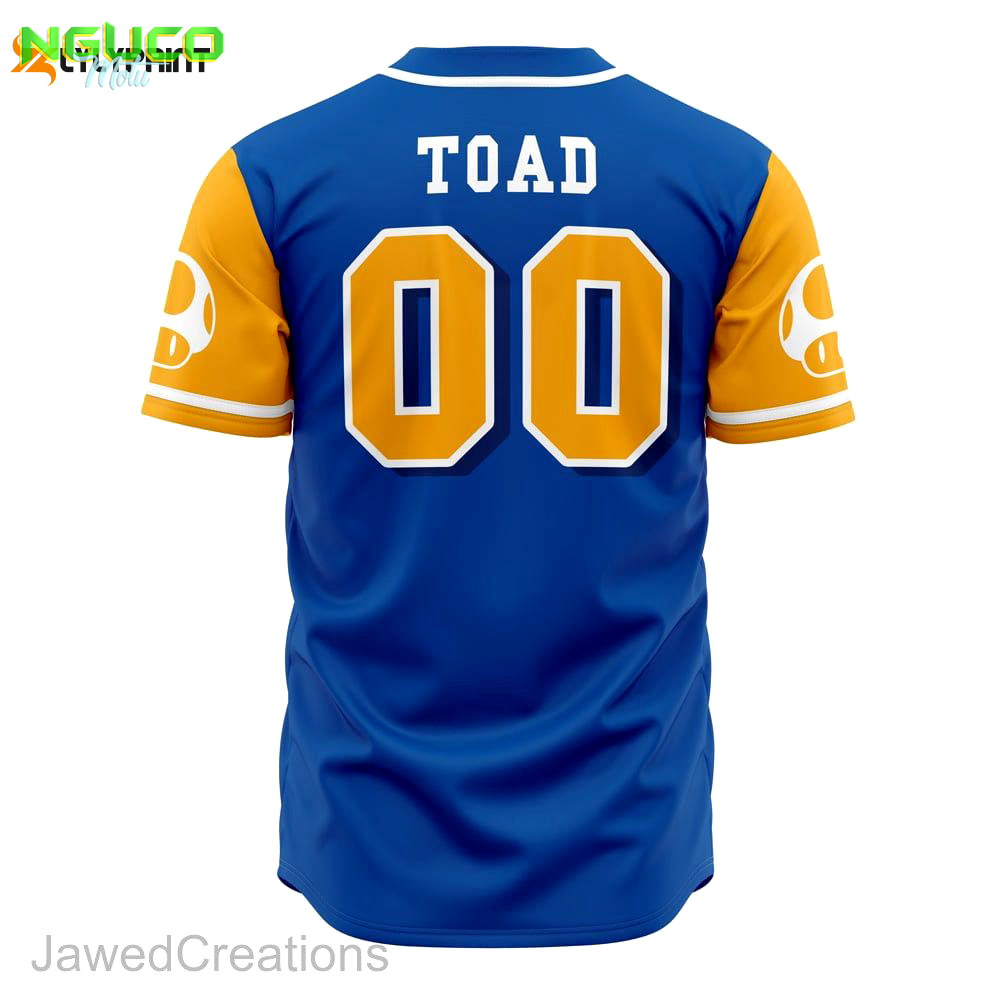 Super mario jersey shirt, mario mushroom baseball jersey