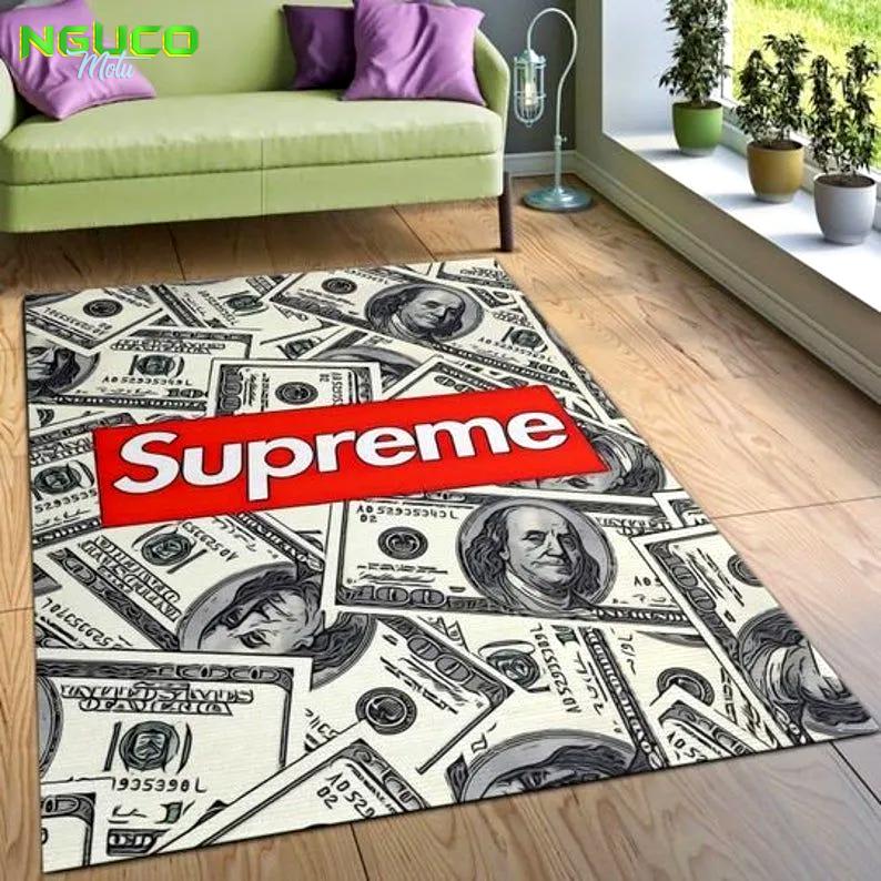 Supreme dollars luxury fashion luxury brand rug carpet home decor