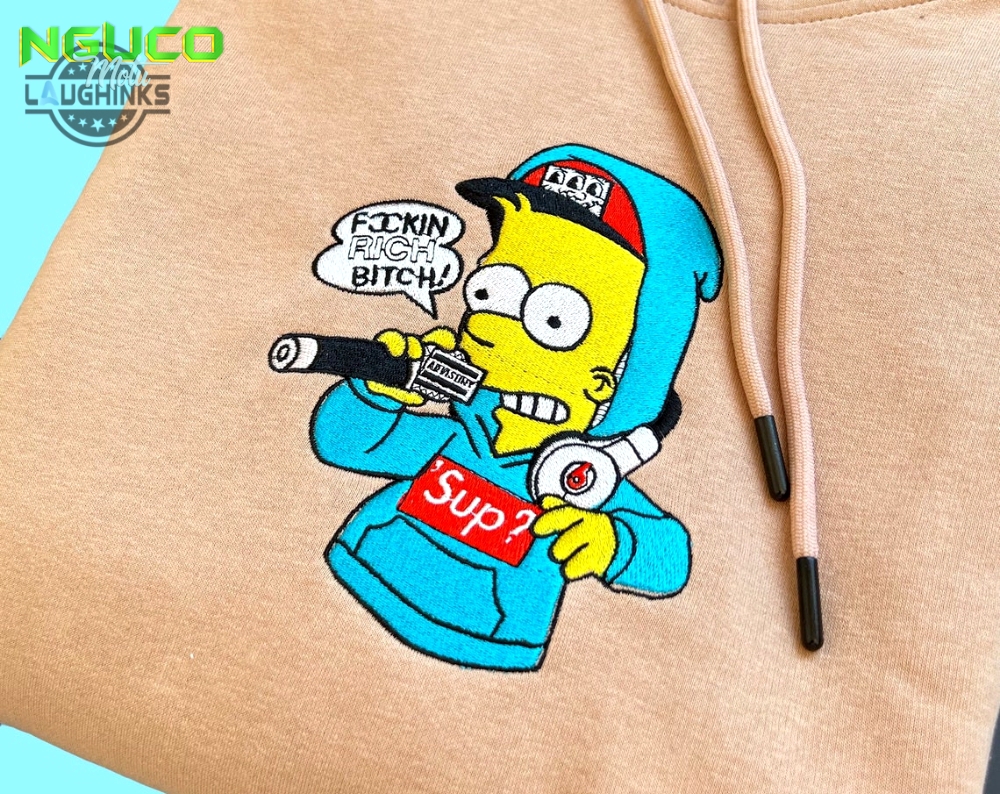 The simpsons bart embroidered sweatshirt hoodie embroidered sweatshirt anime embroider cartoon the simpsons hoodies simpsons unisex embroidery tshirt sweatshirt hoodie gift
