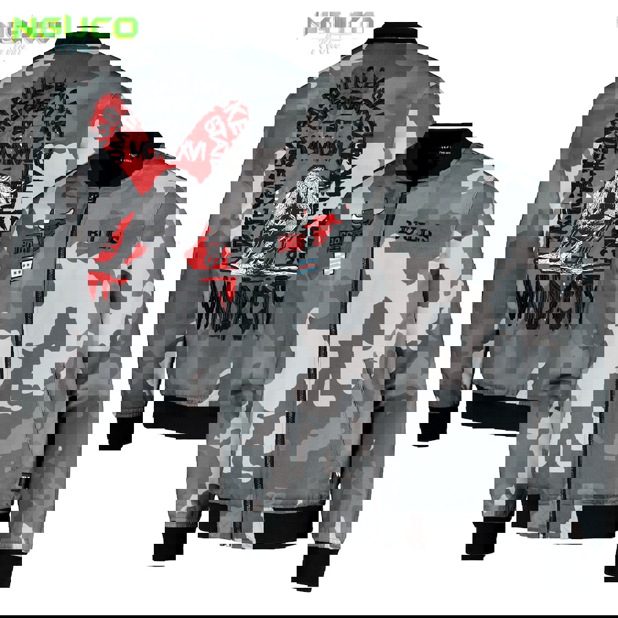 The wild collective chicago bulls unisex gray 2023/24 city edition camo bomber full-zip jacket