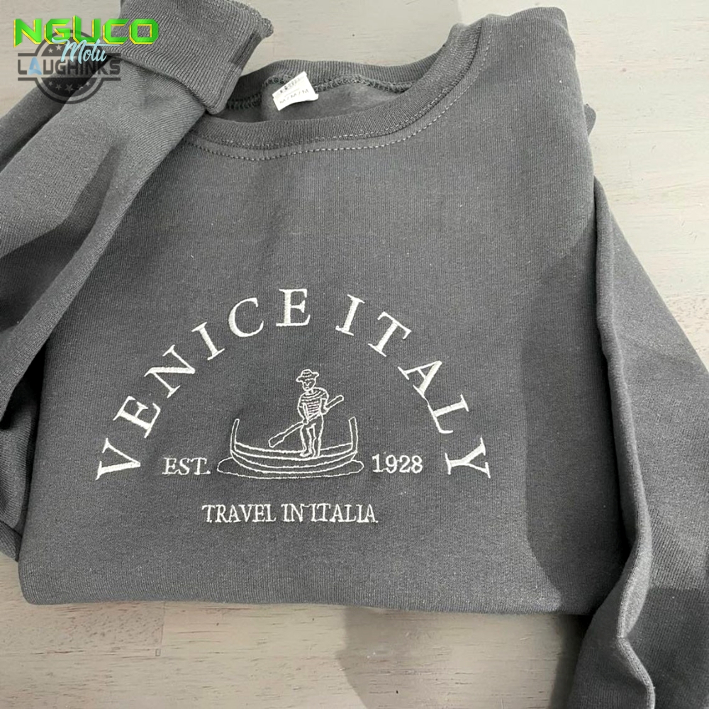 Venice italy embroidered sweatshirt embroidery tshirt sweatshirt hoodie gift
