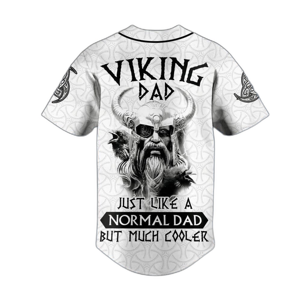 Viking dad just like a normal dad but much cooler custom baseball jersey for men women, skull lovers gift