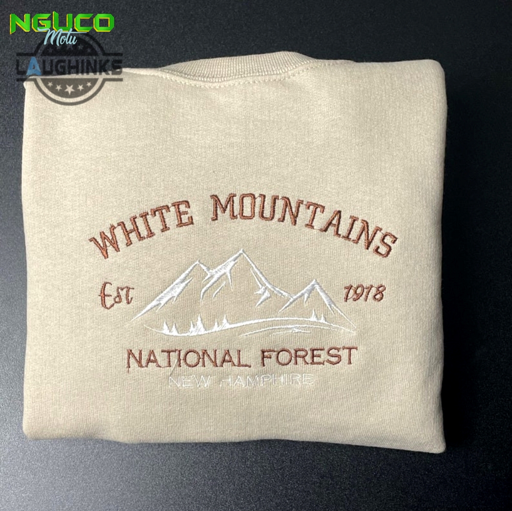 White mountains embroidered crewneckembroidered crewnecknational park sweatshirt embroidery tshirt sweatshirt hoodie gift