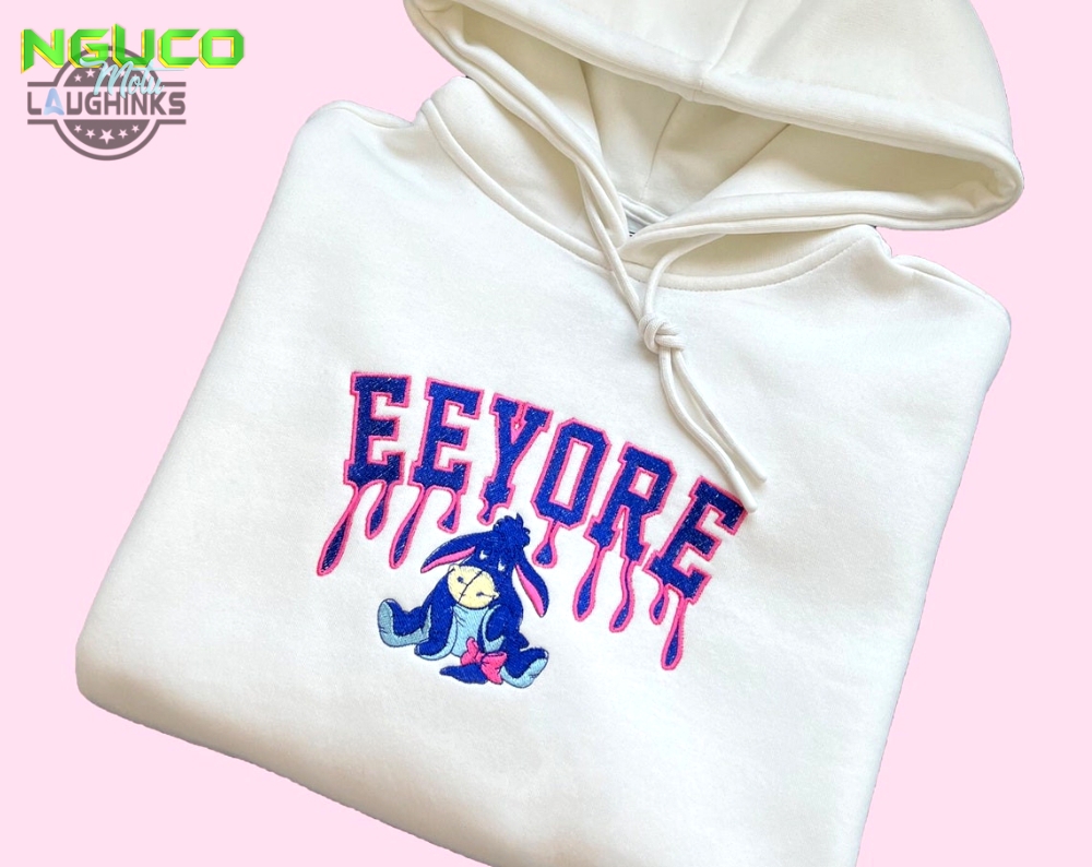 Winnie the pooh eeyore embroidered sweatshirt hoodie embroidered sweatshirt winnie the pooh eeyore embroidery pooh hoodies unisex embroidery tshirt sweatshirt hoodie gift