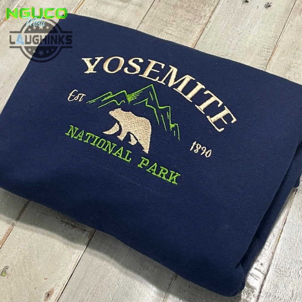 Yosemite national park embroidered crewneckembroidered crewnecknational park sweatshirt embroidery tshirt sweatshirt hoodie gift