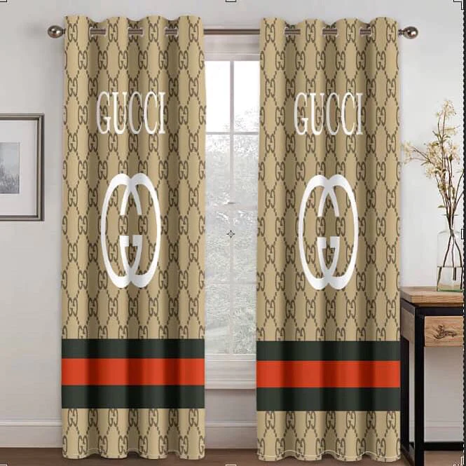 Gucci stripe window curtains hot 2023 luxury bedroom living room home decor