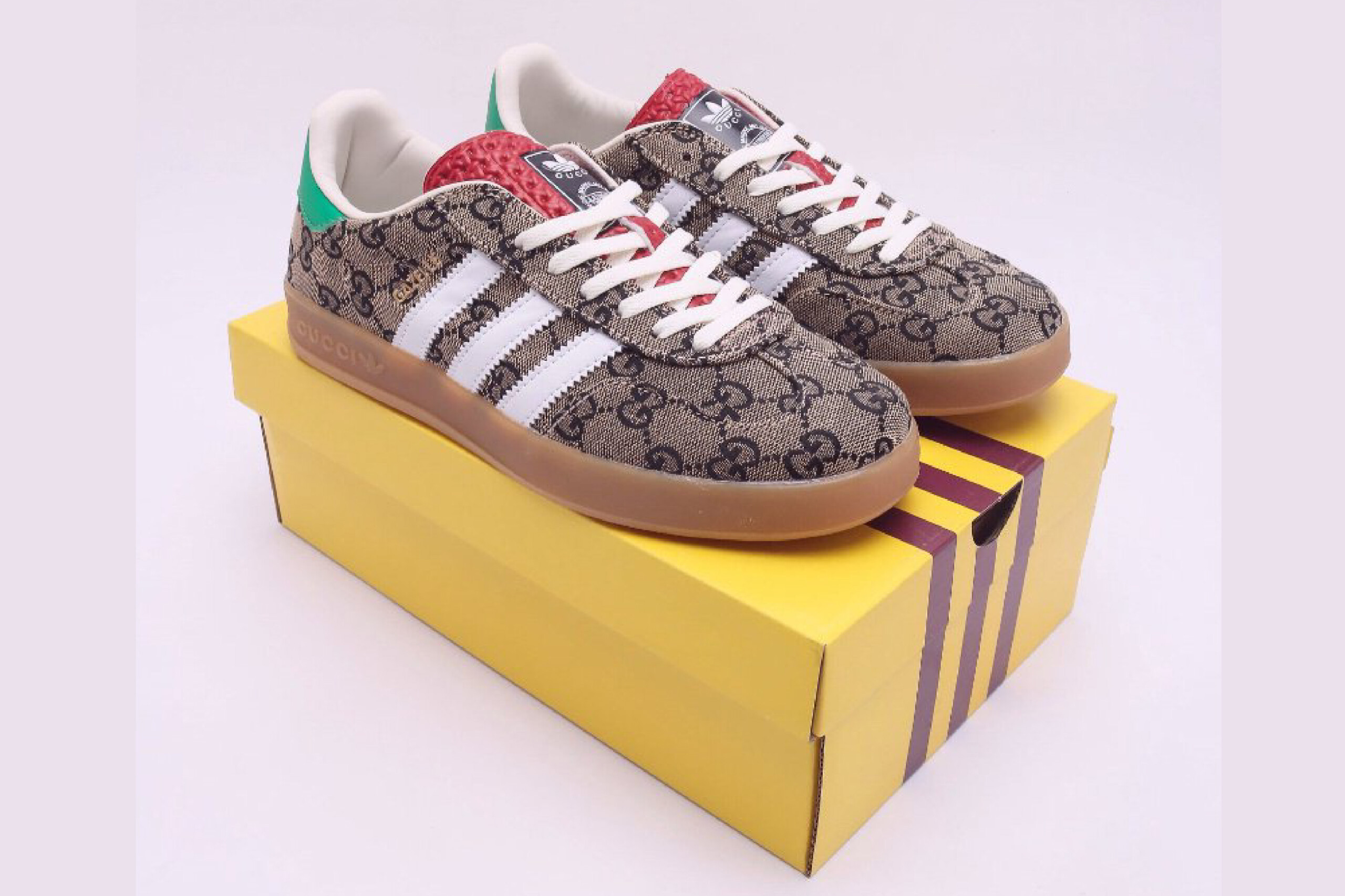 Adidas x gucci gazelle beige gg monogram