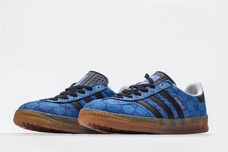 Adidas x gucci gazelle blue gg monogram