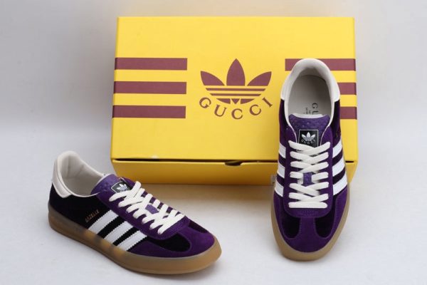 Adidas x gucci gazelle purple velvet