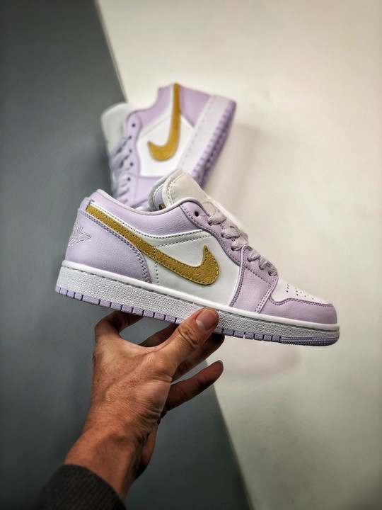 Air jordan 1 low barely grape/lemon wash-white dc0774-501