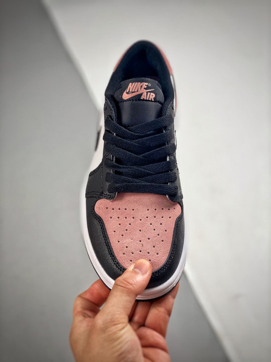 Air jordan 1 low black/bleached coral-white-grey fog cz0790-061