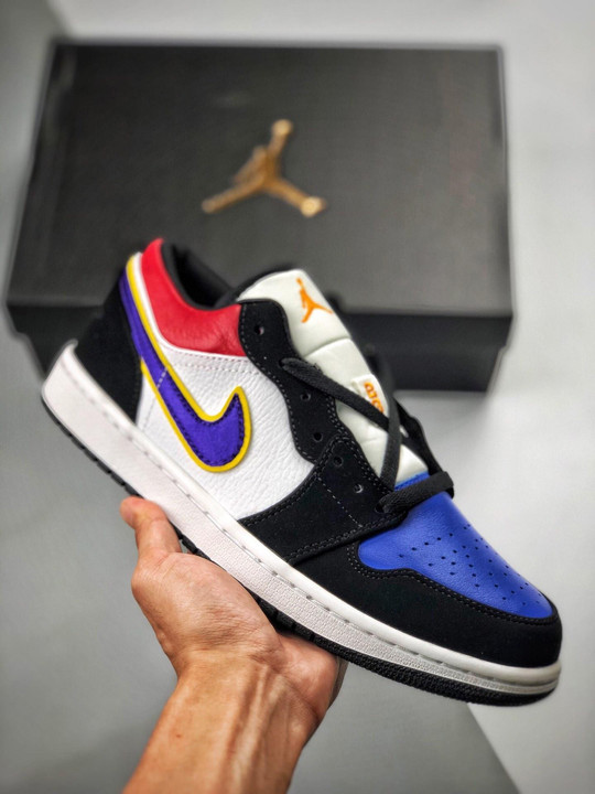 Air jordan 1 low black/court purple-university gold-bright crimson