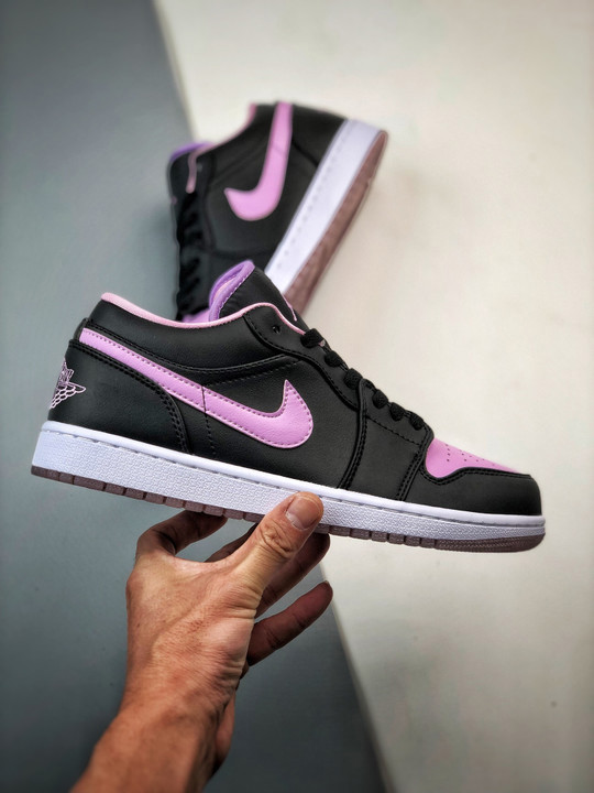 Air jordan 1 low black/iced lilac/white dv1309-051