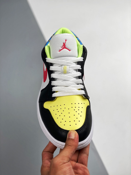 Air jordan 1 low black/light fusion red-white-coast