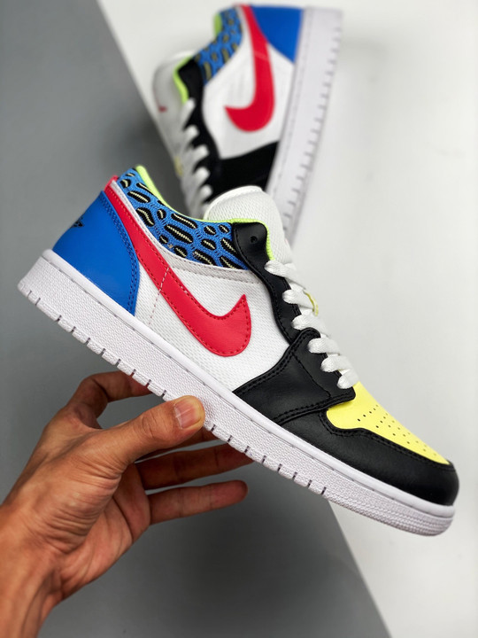 Air jordan 1 low black/light fusion red-white-coast