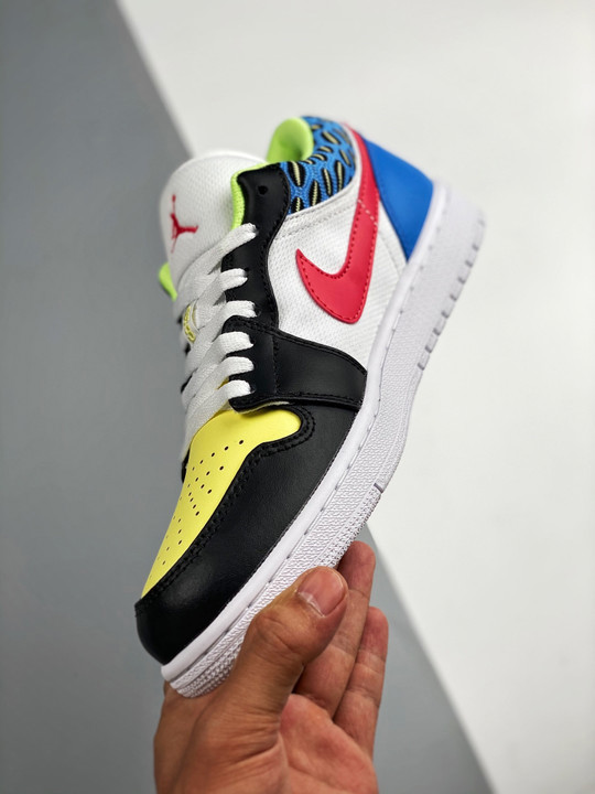 Air jordan 1 low black/light fusion red-white-coast