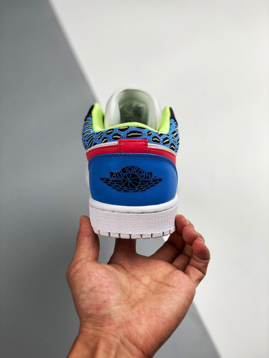 Air jordan 1 low black/light fusion red-white-coast