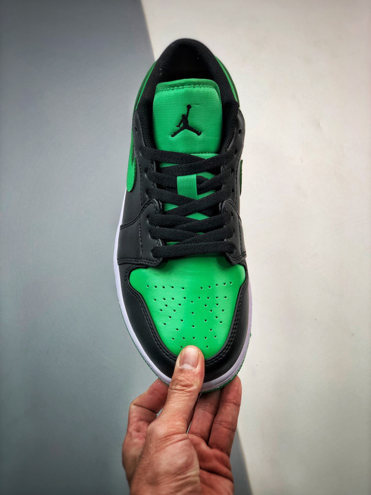 Air jordan 1 low black/lucky green-white 553558-065