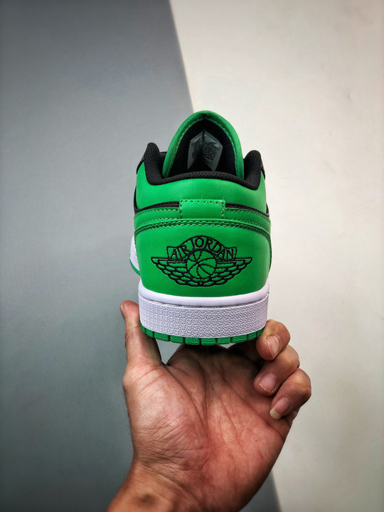 Air jordan 1 low black/lucky green-white 553558-065