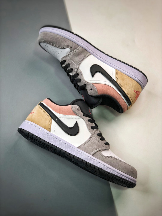 Air jordan 1 low black/magic ember-sundial-white dx4334-008