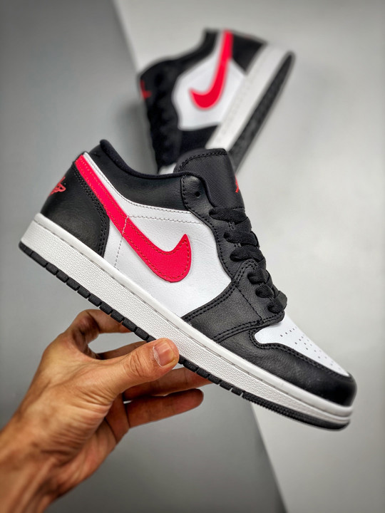 Air jordan 1 low black/siren red-white dc0774-004