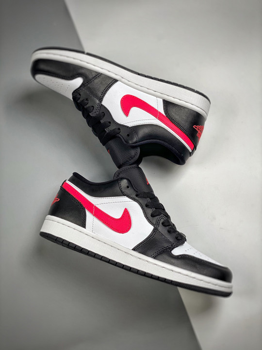 Air jordan 1 low black/siren red-white dc0774-004