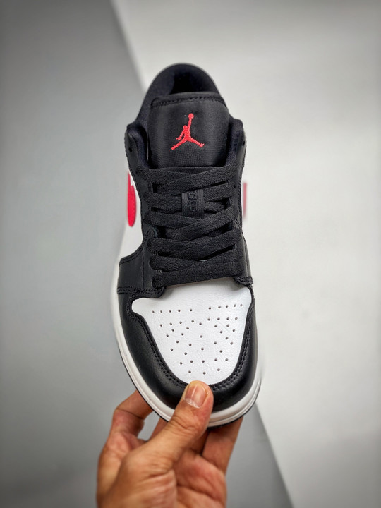 Air jordan 1 low black/siren red-white dc0774-004