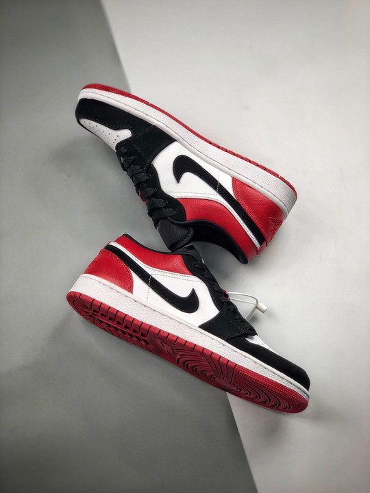 Air jordan 1 low black toe black red 553558-116