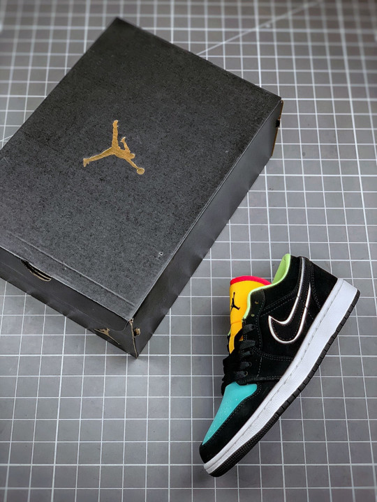 Air jordan 1 low black yellow turquoise
